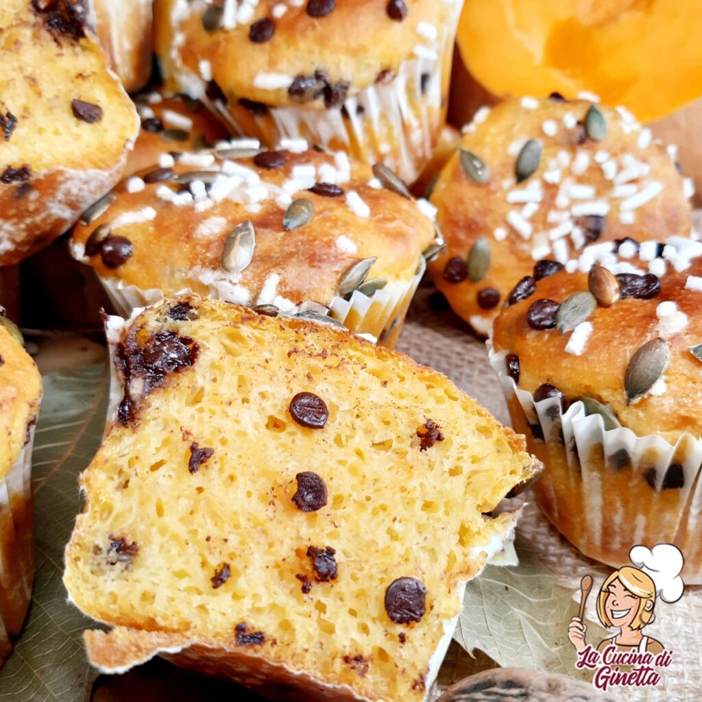 MUFFIN BRIOCHE CON ZUCCA E CIOCCOLATO