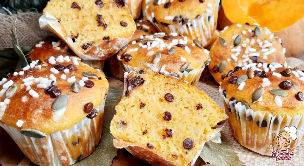 MUFFIN BRIOCHE CON ZUCCA E CIOCCOLATO