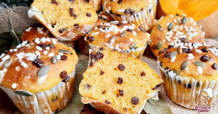 MUFFIN BRIOCHE CON ZUCCA E CIOCCOLATO