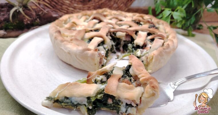 CROSTATA DI PASTA MATTA BROCCOLETTI SALSICCIA E FORMAGGIO